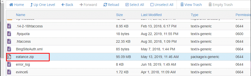 Extraction process for Eatance Multi Restaurant Pro zip file