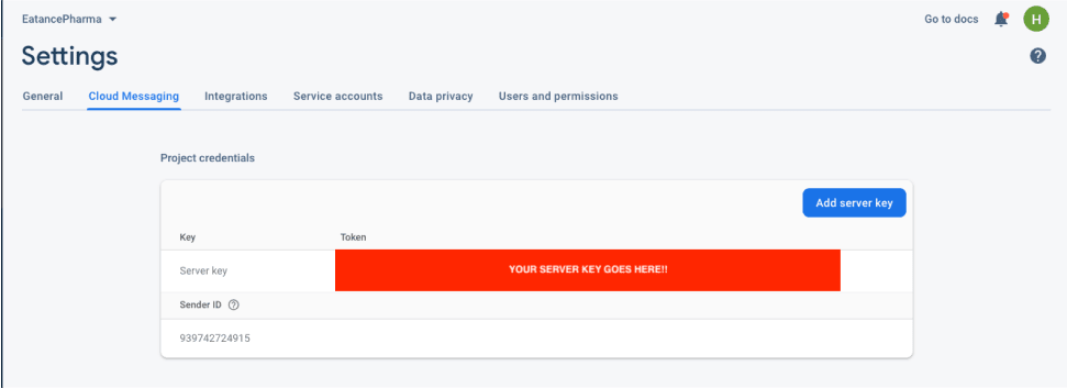 firebase project credentials