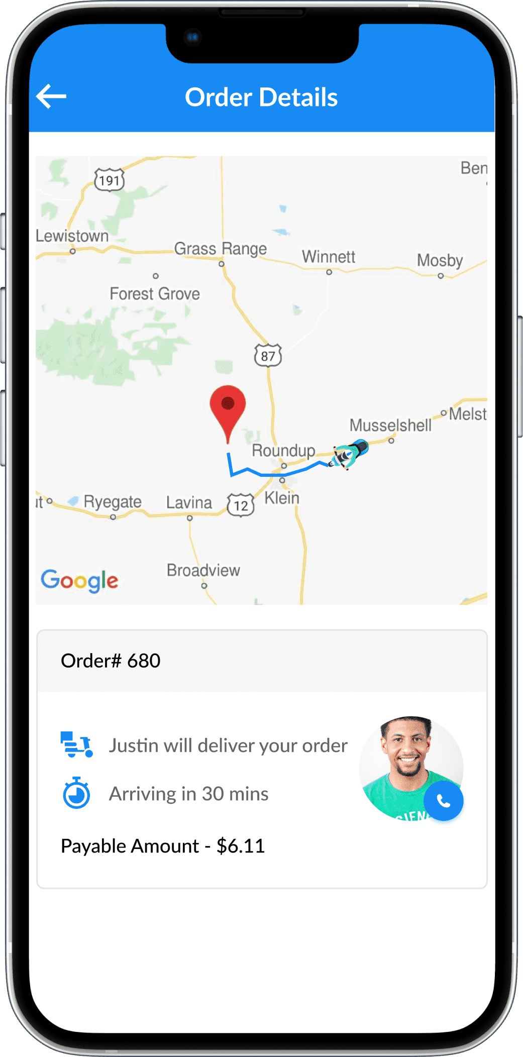online pharmacy order detail screen