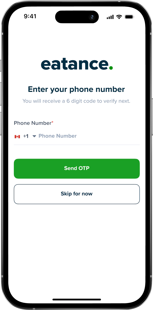 easy sign up in white label food delivery app
