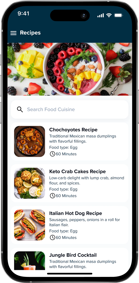 Recipes List & Details