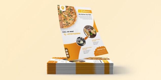 Free Restaurant Flyes Templates Orange colour