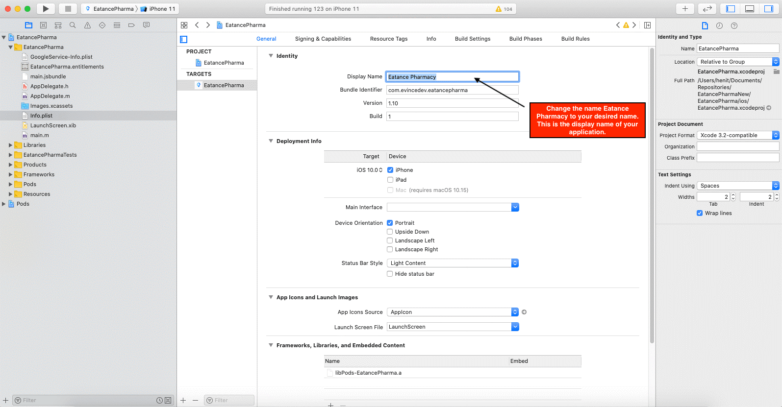 Whitelabel pharmacy Delivery App script change your display name