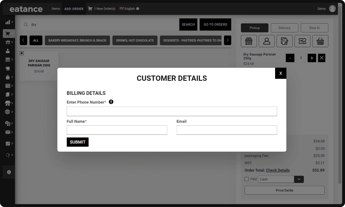 Auto Fill Customer Details