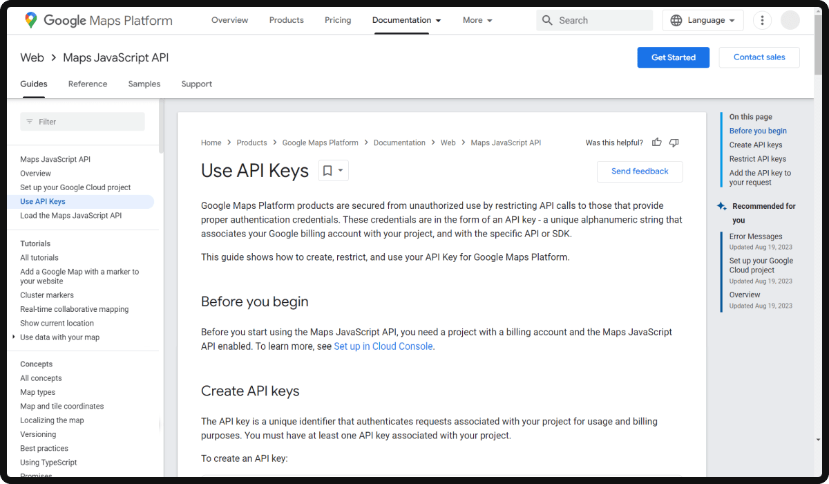 Google Maps API Key