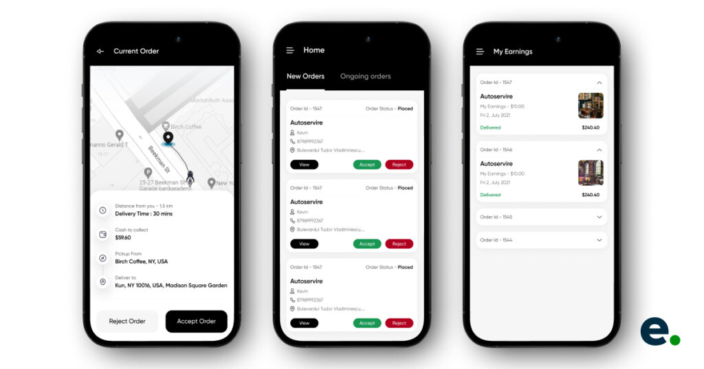 Delivery Driver Application Features of Eatance Multi Restaurant App