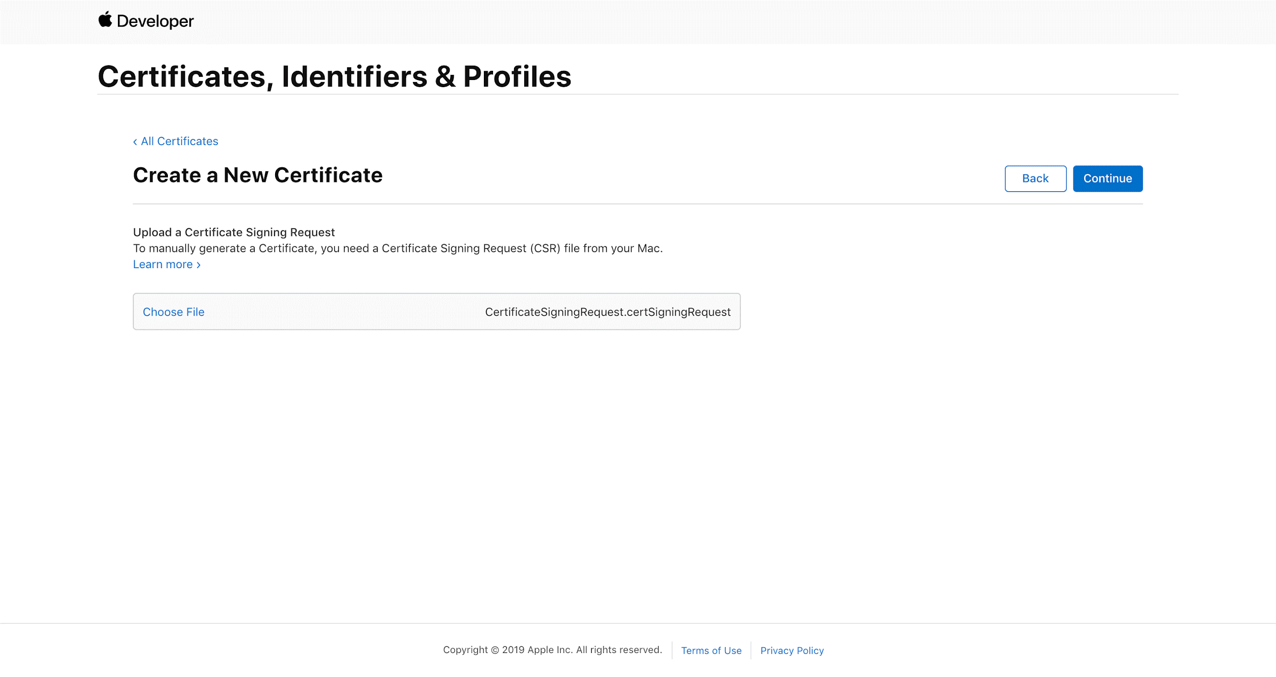 Generate a Certificate Signing Request