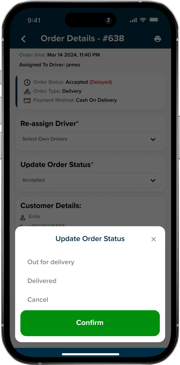 Order Status Management in multi restaurant food delivery app