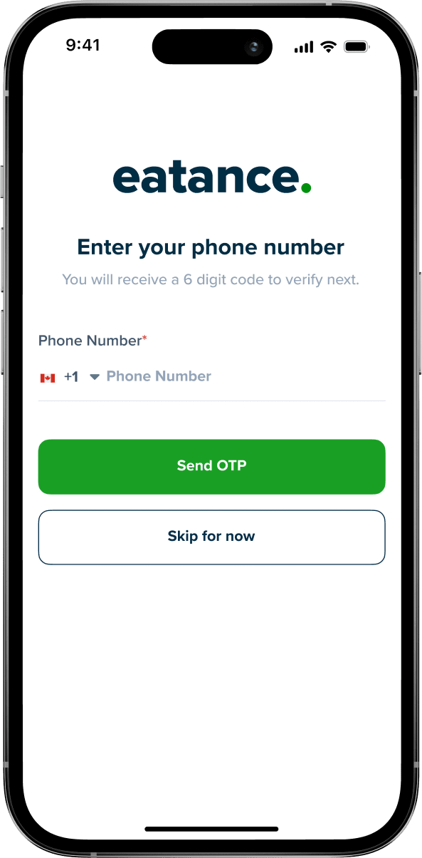 easy sign up in white label food delivery app