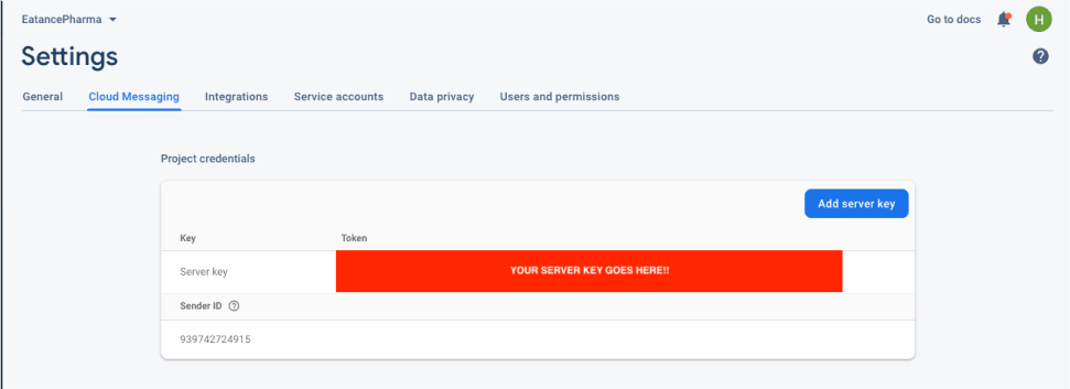 ffirebase project settings