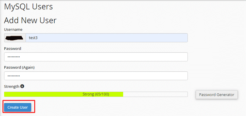 Adding new database user in food delivery app