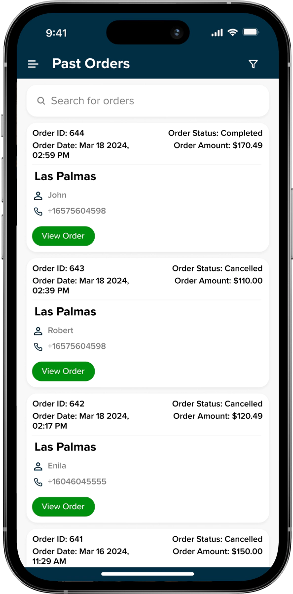 Past Orders