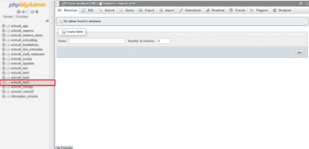 Selection of database for import