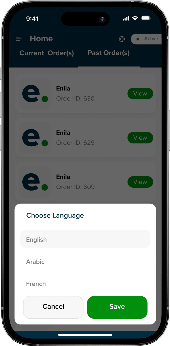 multilingual food delivery ordering app